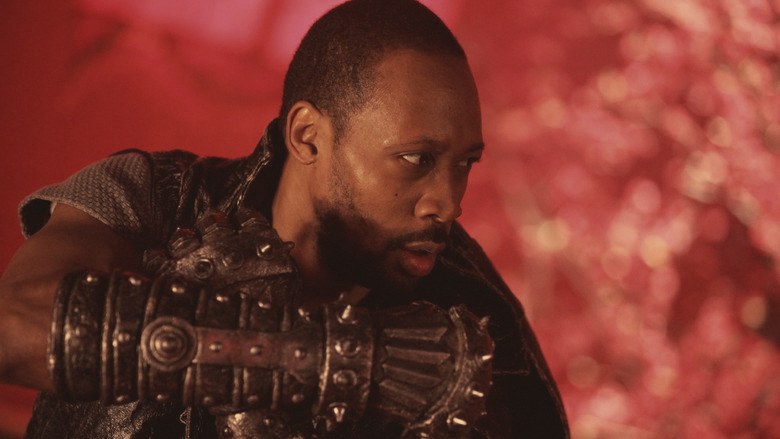 Behind-the-scenes photo of RZA standing behind the camera on set