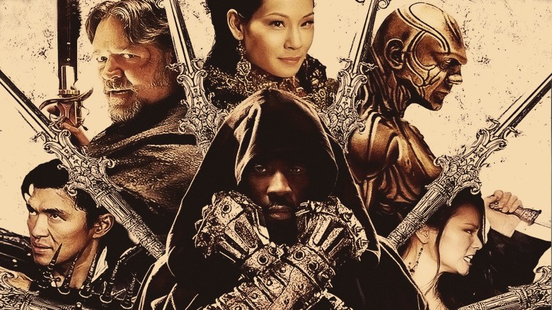Ensemble cast still from The Man with the Iron Fists