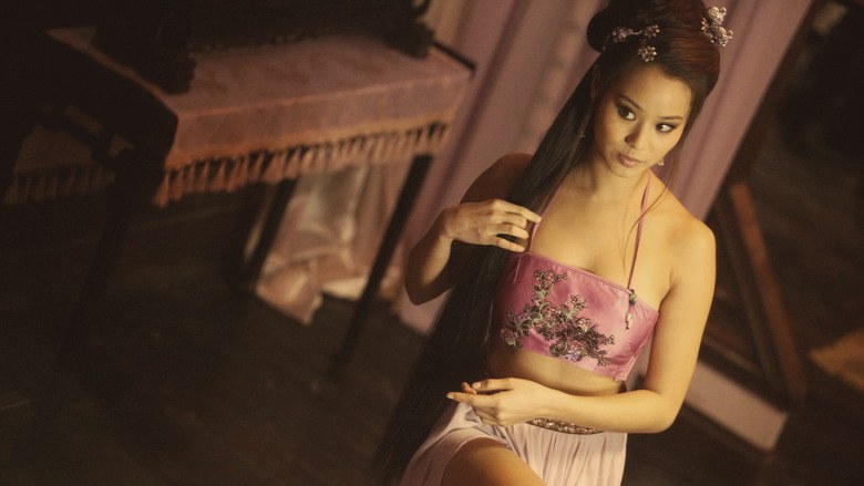 Jamie Chung portraying Lady Silk in costume